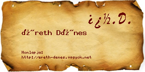 Éreth Dénes névjegykártya